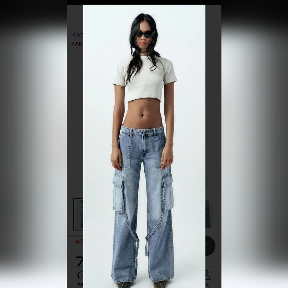 Zara cargo low rise size 6
